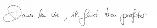 Dans la vie...