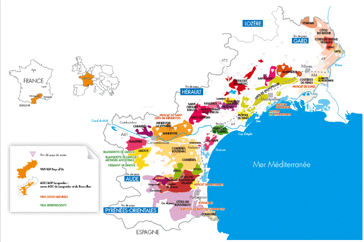 Les vignobles du Sud de la France